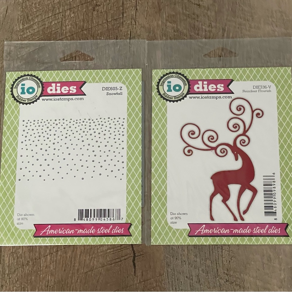 Impression obsession dies - American-made steel dies - snow and reindeer -
